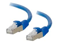 C2G Cat6a Booted Shielded (STP) Network Patch Cable - Kytkentäkaapeli - RJ-45 (uros) to RJ-45 (uros) - 1.5 m - STP - CAT 6a - valettu, piikitön, säikeinen - sininen 89909